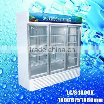 LC/S 1800K used glass door display freezers drink milk drug fridge solid double door freezer horizontal