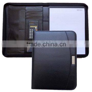 Folder Shape A4 PU Leather Document Holder With Calculator