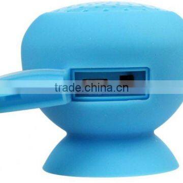 A2 Phone Mushroom Bluetooth Speaker Wireless Handsfree Waterproof Silicone Suction Blue