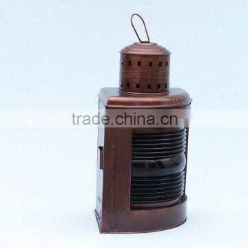 Antique Perko Lantern Vintage Oil Lamp Green Light Nautical Marine Ship Boat 1835