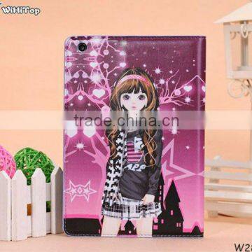 For iPad Mini Fashion Girl Leather Stand Skin Wake-up & Sleep Function Case Cover