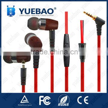 in-ear wooden headphone with detachable cable