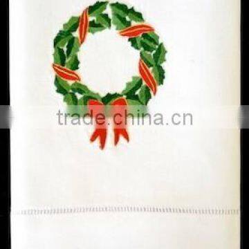 Hand embroidered hand towel-design 24