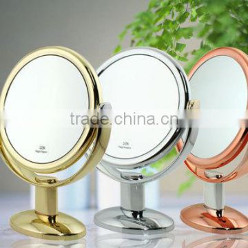 Rose Gold Silver Chrome stand makeup mirror 1x/10x magnification