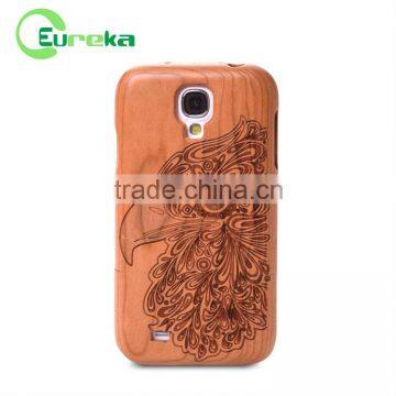 2014 new arrival hand carved cellphone wood case for Samsung s4