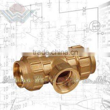 WD-9208 Brass Pipe Fitting Of Tee Female For PEX Pipe