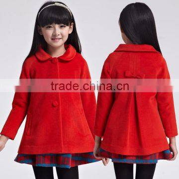 Girl's Cute Winter Faux Wool Pleated Flarey Outerwear Warm Coat OEM ODM Type Factory Manufacturer Guangzhou