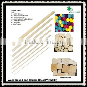 China manufacturer of Wood Round and Square sticks