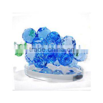 Artificiall fruits crafts with glass base and wedding decorative crafts blue crystal grapes
