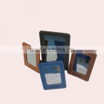 Pu leather mirror with support