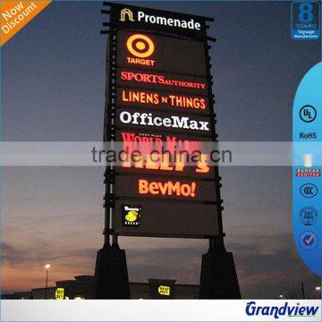 Backlit LED advertising pylon sign