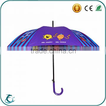 China brand wholesale durable fiberglass ribs crook handle umbrella