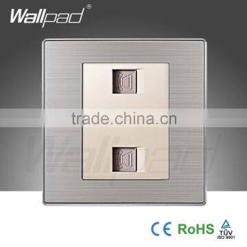 2015 China Hot Sale Wholesaler Wallpad Luxury Wall Light Switch Panel Telephone Double TEL Socket
