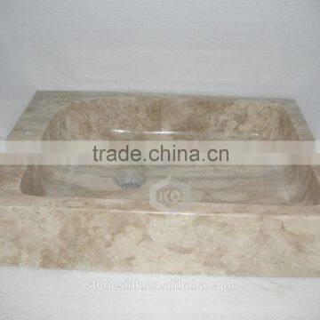 Smooth Surface Beige Travetine Stone Sink