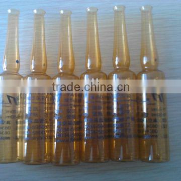 amber ampoule with word printed