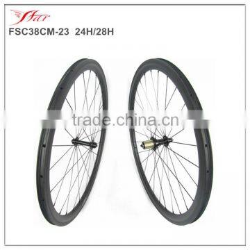 carbon clincher wheels 38mm rims, Farsports road racing bike wheels U shape tubeless compatible 24H/28H dropshipping available