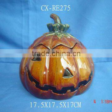 large porcelain halloween cany jar cookie jar