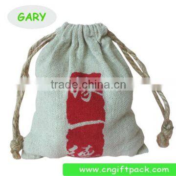 Natural Buddism Linen Printed Drawstring Bag Gift