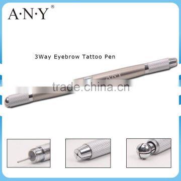 ANY Three Use Metal Handle Permanent Makeup Embroidery Manual Tattoo Eyebrow Pen