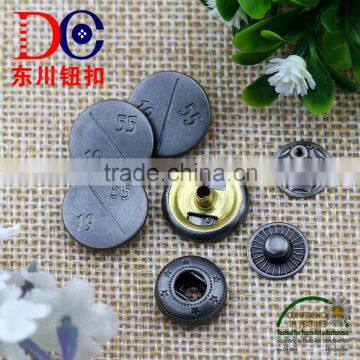 Metal Anti Silver Color Button Four Part Press Button for Jacket and Coat