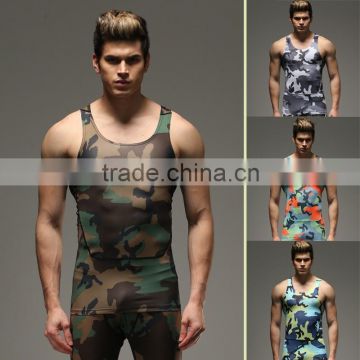 High quality running tank top, men compression tank top