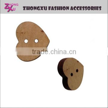 custom cheap promotion high quality 2 holes wooden heart button