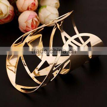 New Fashion Women Girl Jewelry Gold Plated Open Cuff Bangle Charm Bracelet