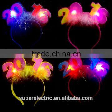 Professional design 2016 new high quality led hair pin wholesale cheap kids plastic led head band