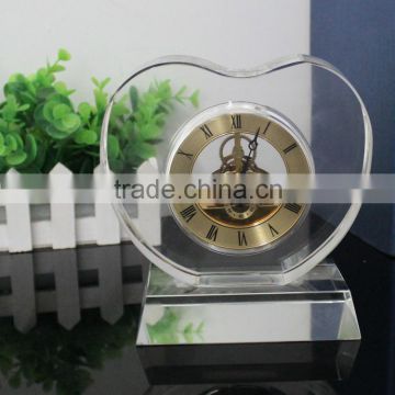 Beautiful Heart Shape Crystal Desk Clock