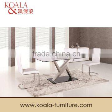 Dining Table,Stainless Steel Design with Glass Top A220#