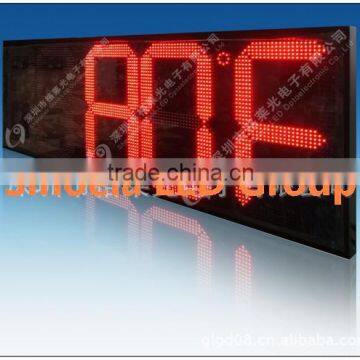 12''Outdoor Waterproof LED Time and Temperature Sign Blue