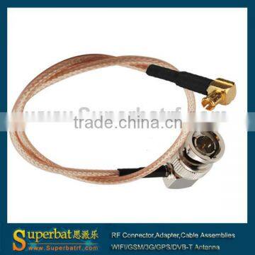 MCX male right angle to BNC male right angle cable RG179 75ohm