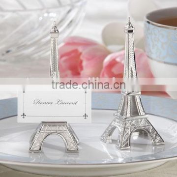 Wedding Favors "Evening in Paris" Eiffel Tower Silver Finish Place Card Holder