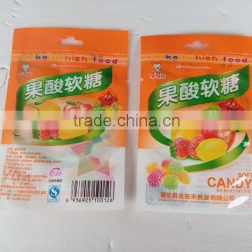 Laminated Material BOPP & CPP 3 Sides Seal Candy Packaging Bag With Euro Slot For Soft Sweets