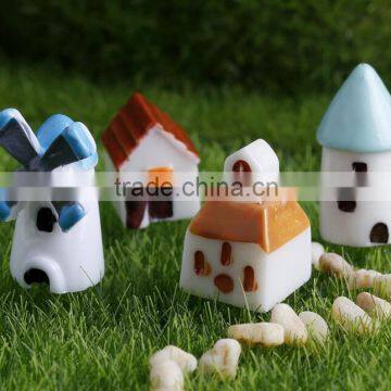 Micro landscape small house , resin windmill small castle