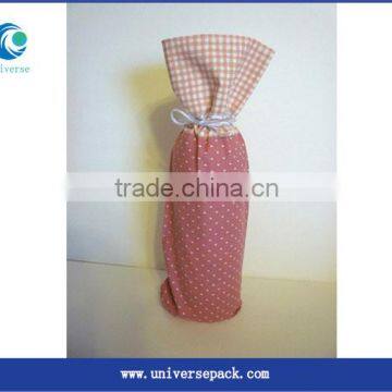 Wine Pink Cotton Pouch Packing Bottle Bag High Quality Dyeing Wholesale Custom Bags