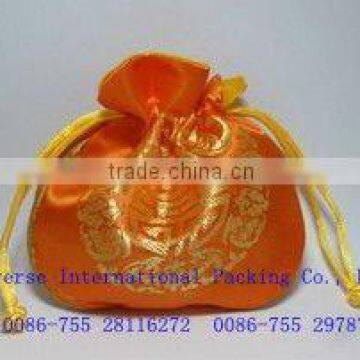 Chinese Asian Silk & Satin Fortune Cookie Coin Purse