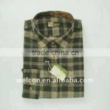 European Men's casual flannel long sleeve stylish plaid business shirt