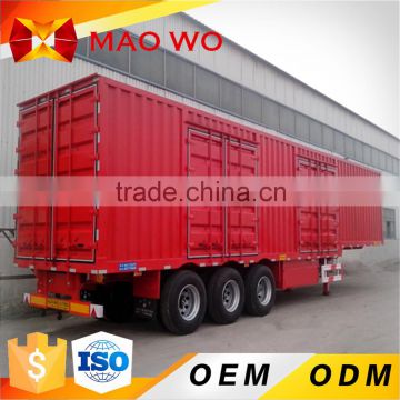 New 3 axle dry food transport van type box semi trailer for sale