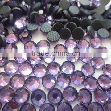 Wholesale manufacture strong glue tanzanite color iron on glue hot fix stone for Europe market customer