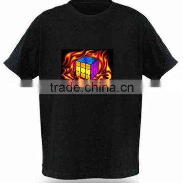 party music sound activated clothes led el light t-shirt