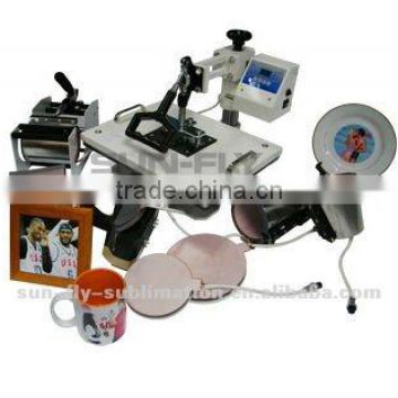 Heat press machine for sublimation mugs Plate cap T-shirt 8 in 1 combo sublimation heat press machine