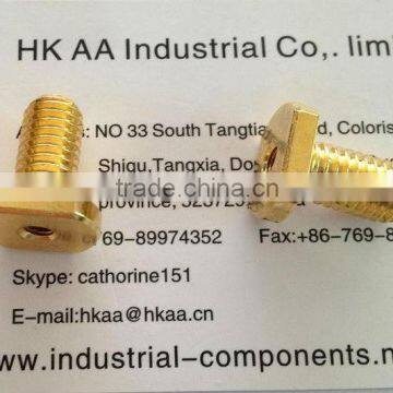 gold plated flat t head through hole screw bolt