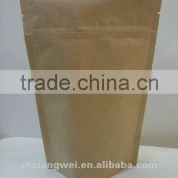 kraft paper standing up zipper paper bag