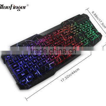 Colorful Cool Cheaper USB Wired Keyboard in Rainbow Crack Parttern photo-3