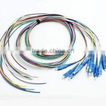 12 core sc connector bundle optic fiber pigtail with colorful cabe 0.9mm