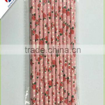 Beautiful flower artificial drinking straw