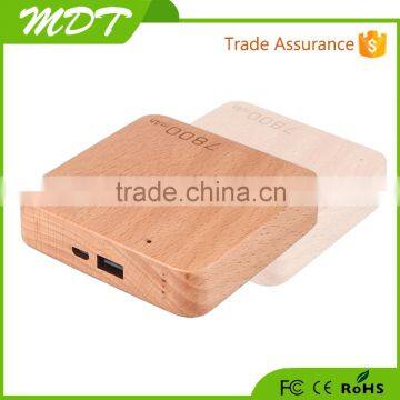 High Real Capacity Good Quality 7800mah Mobile Wood Power Bank With Mirco Usb Cable photo-6