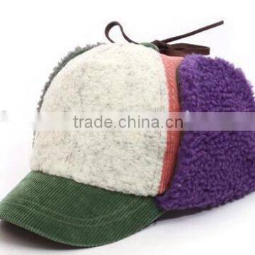 comfortable fleece hat with earflap winter cap