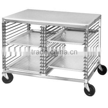 Aluminum Mobile Work Table / Utility Cart with Wire Pan Slides